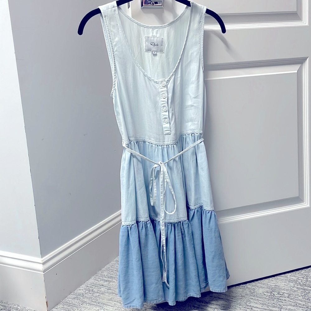 Tiered denim dress
